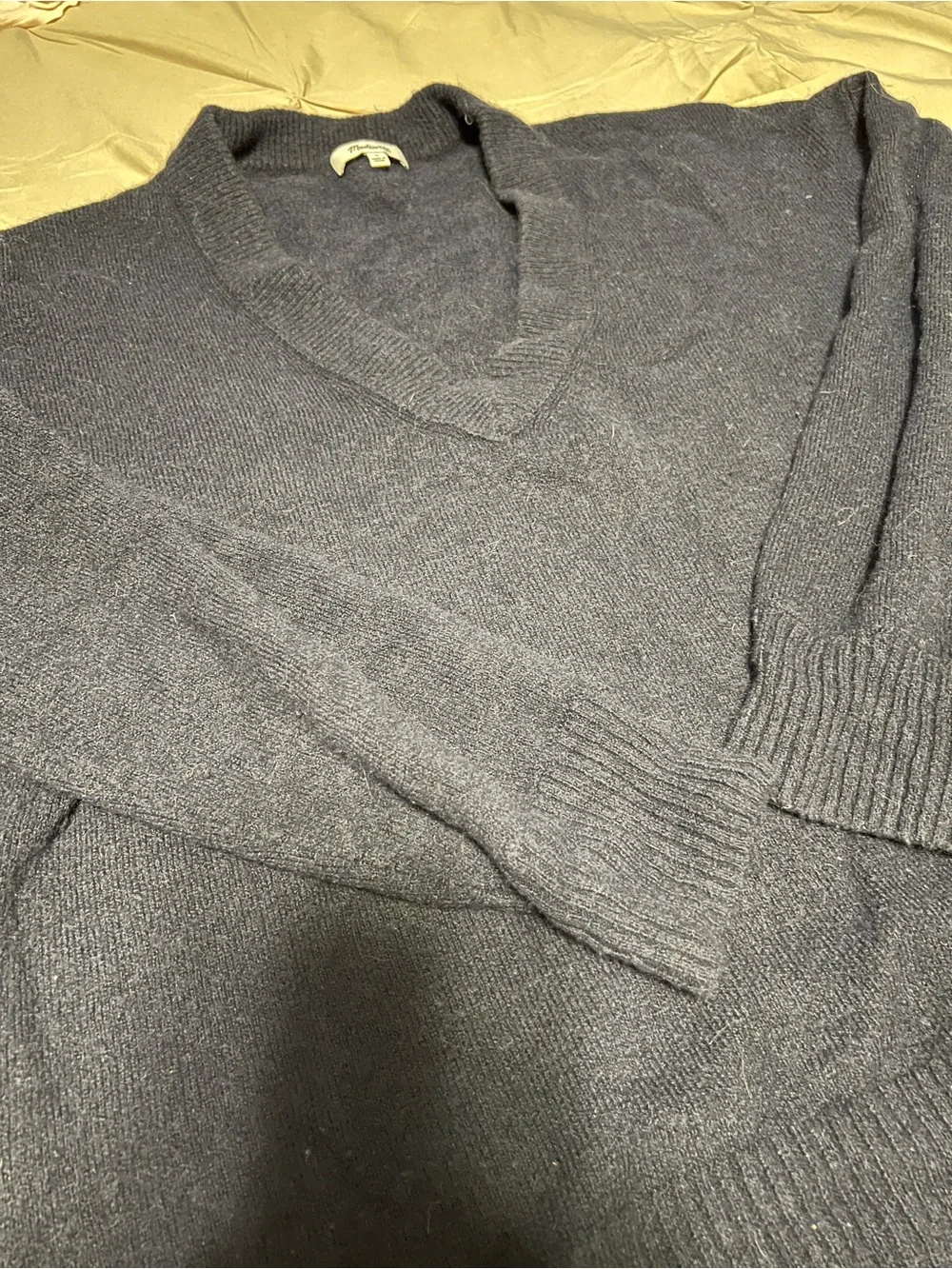 Madewell Navy V-Neck Long Sleeve Sweater
